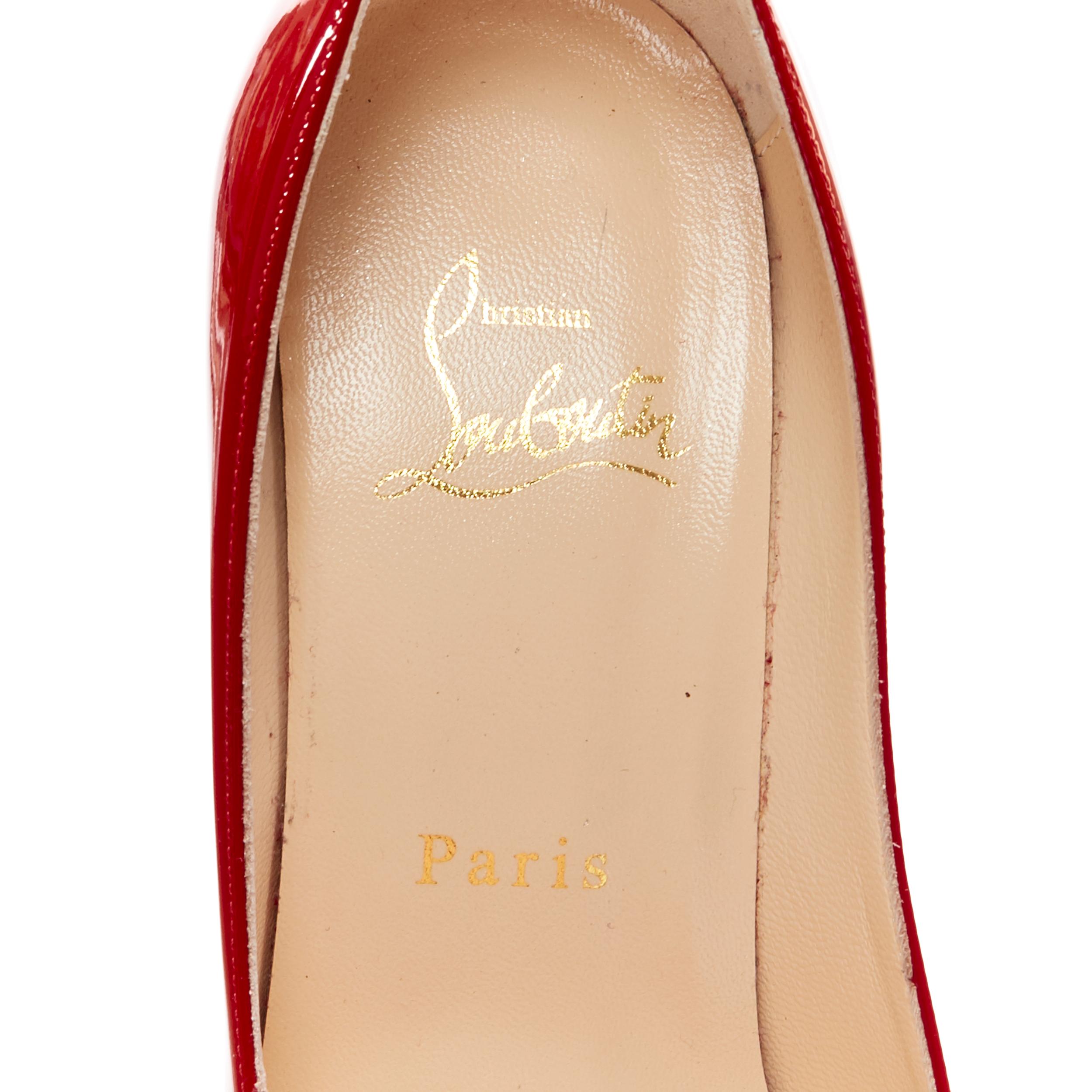 CHRISTIAN LOUBOUTIN Kate 100 R251 Loubi rojo charol pigalle tacón de aguja EU35.5 6