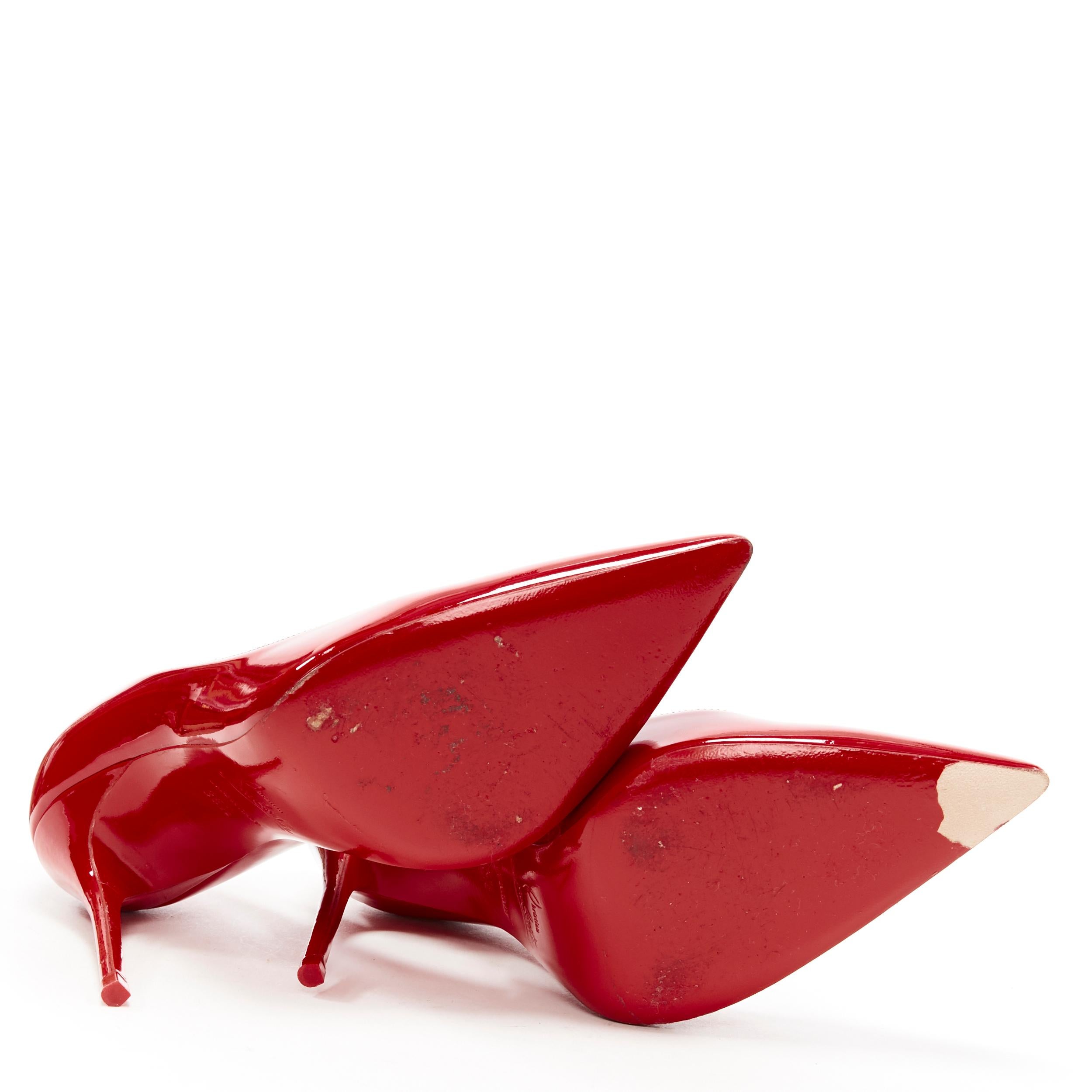 CHRISTIAN LOUBOUTIN Kate 100 R251 Loubi rojo charol pigalle tacón de aguja EU35.5 1