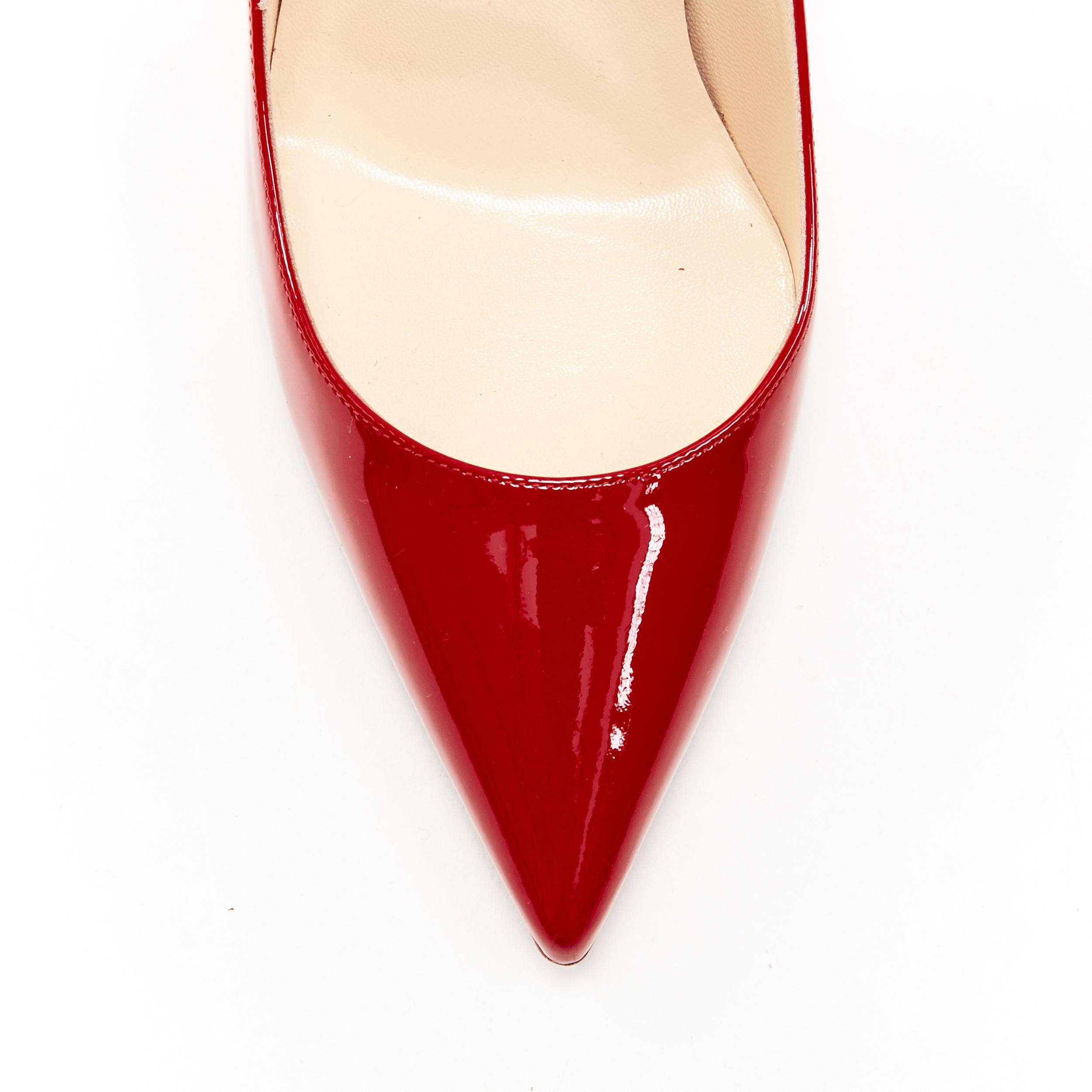 CHRISTIAN LOUBOUTIN Kate 100 R251 Loubi red patent pigalle stiletto pump EU35.5 In Excellent Condition In Hong Kong, NT