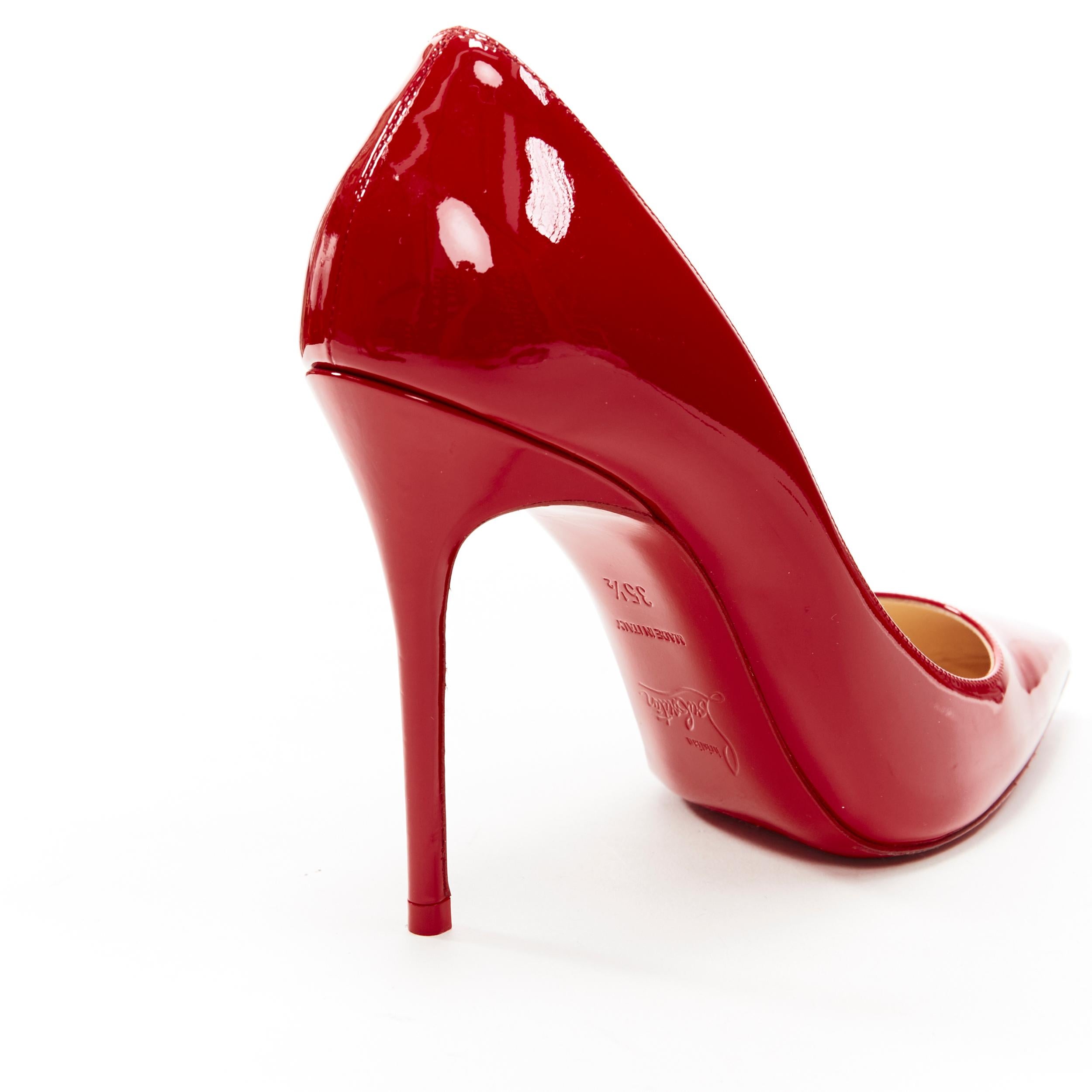 CHRISTIAN LOUBOUTIN Kate 100 R251 Loubi red patent pigalle stiletto pump EU35.5 1