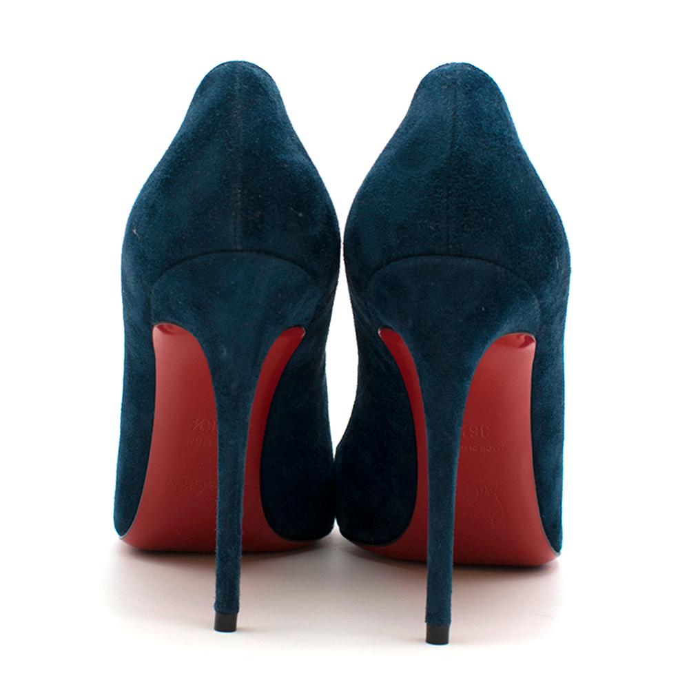 blue suede louboutin heels