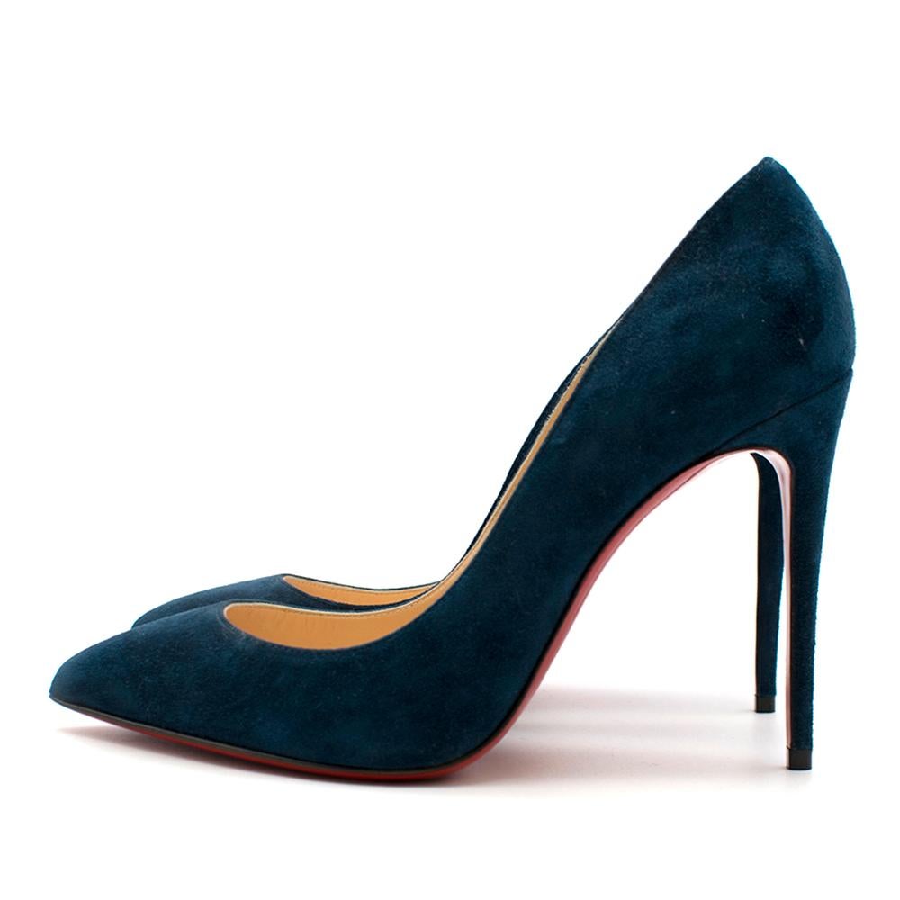 louboutin blue suede heels