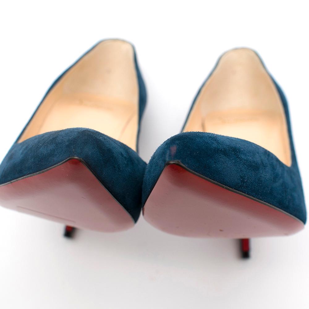 Christian Louboutin Kate 85 Blue Suede Pumps 36 UK3 In New Condition In London, GB