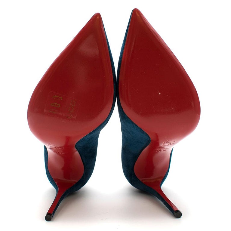Christian Louboutin Kate 85 Blue Suede Pumps 36 UK3 at 1stDibs | blue ...