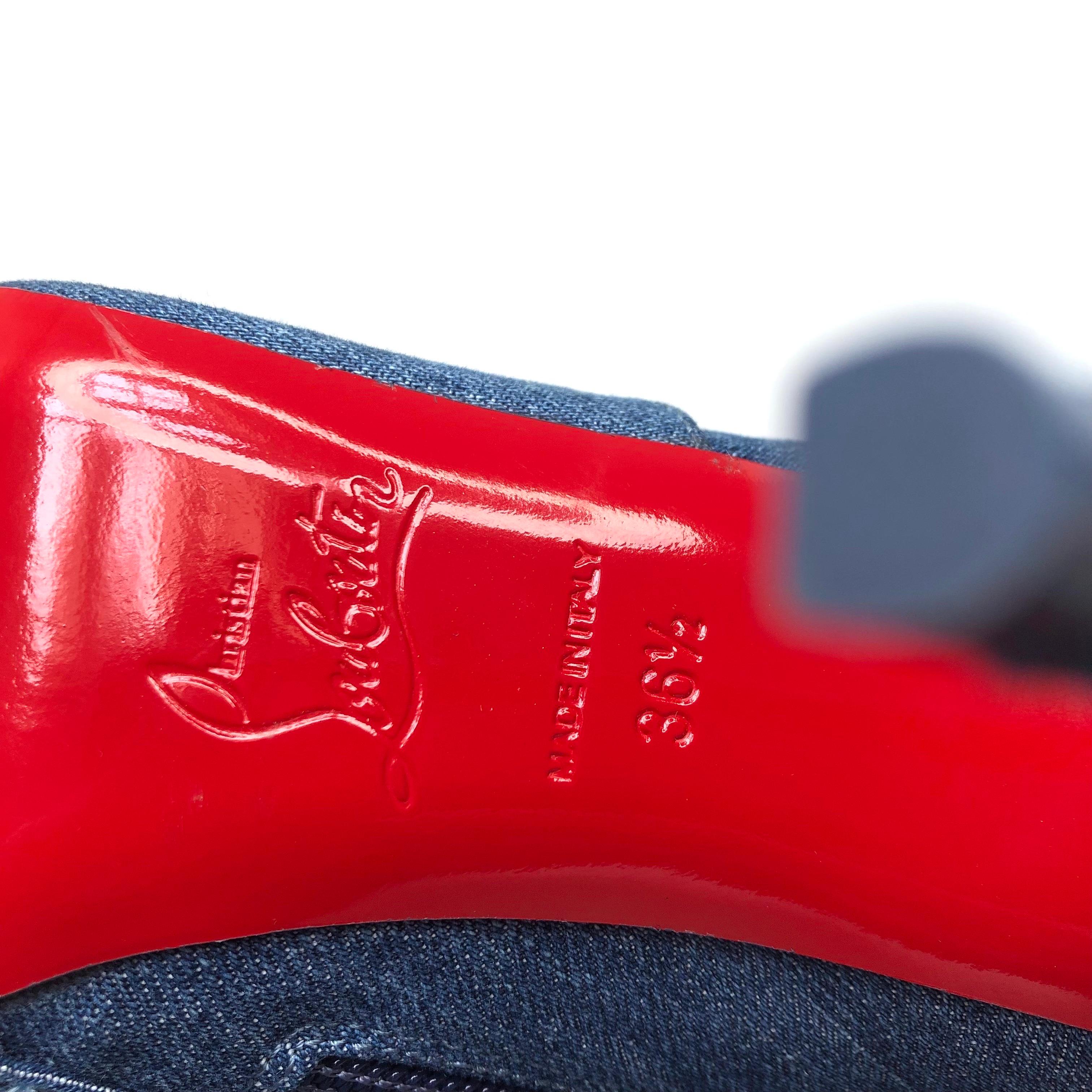 Christian Louboutin Botas vaqueras a la rodilla Kate Botta Alta Loubi Jeans 36.5 en venta 3