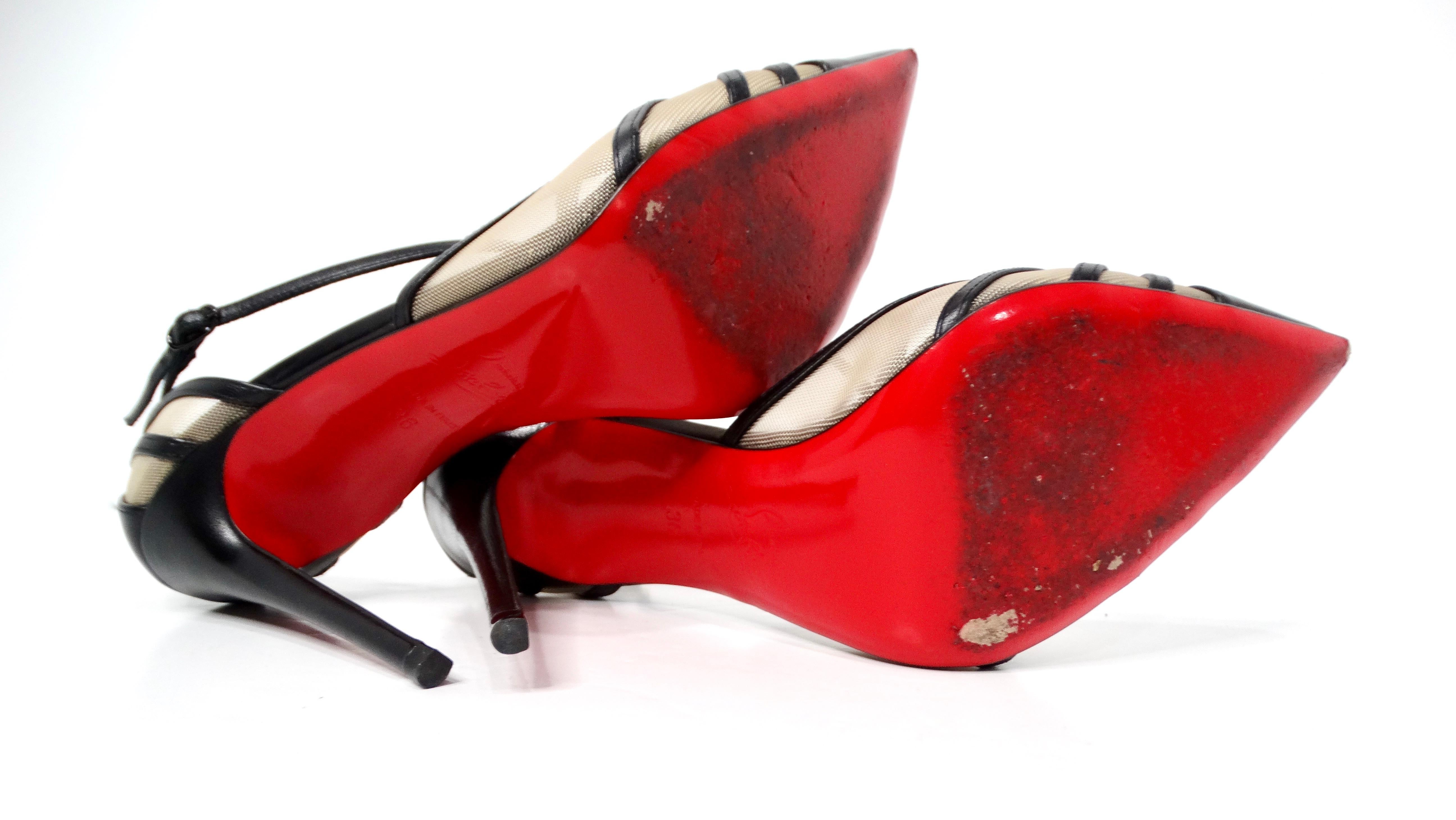 Christian Louboutin Kid Rete Theodorella 100mm Pumps in pelle nera in vendita 3