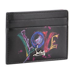Christian Louboutin Kios Card Holder Printed Leather Black