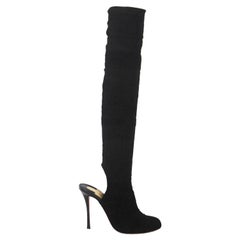 Christian Louboutin Knee High Cutout Stretch Knit Boots