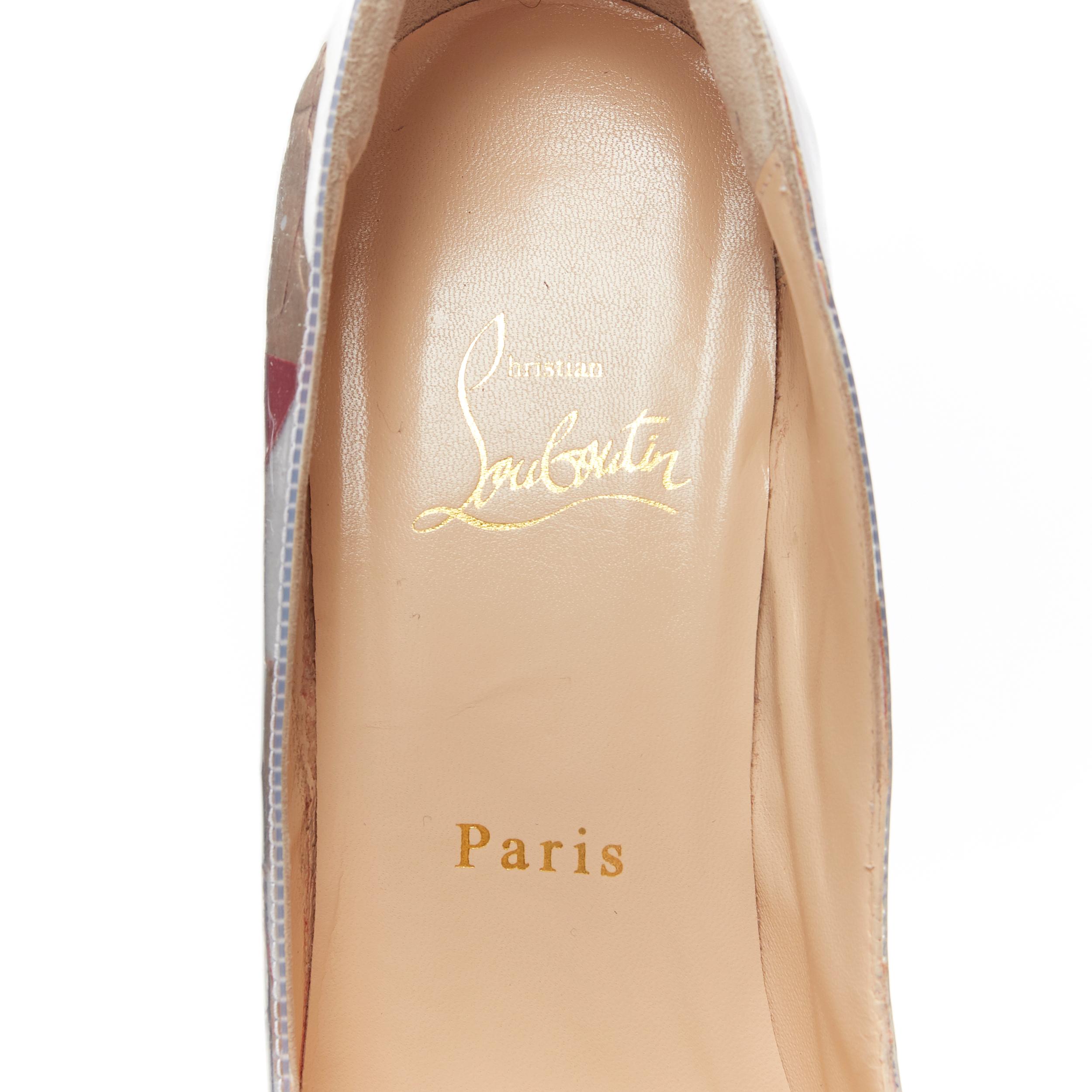 CHRISTIAN LOUBOUTIN Kraft Pigalle Follies 100 PVC laminted paper pump  EU37.5 5