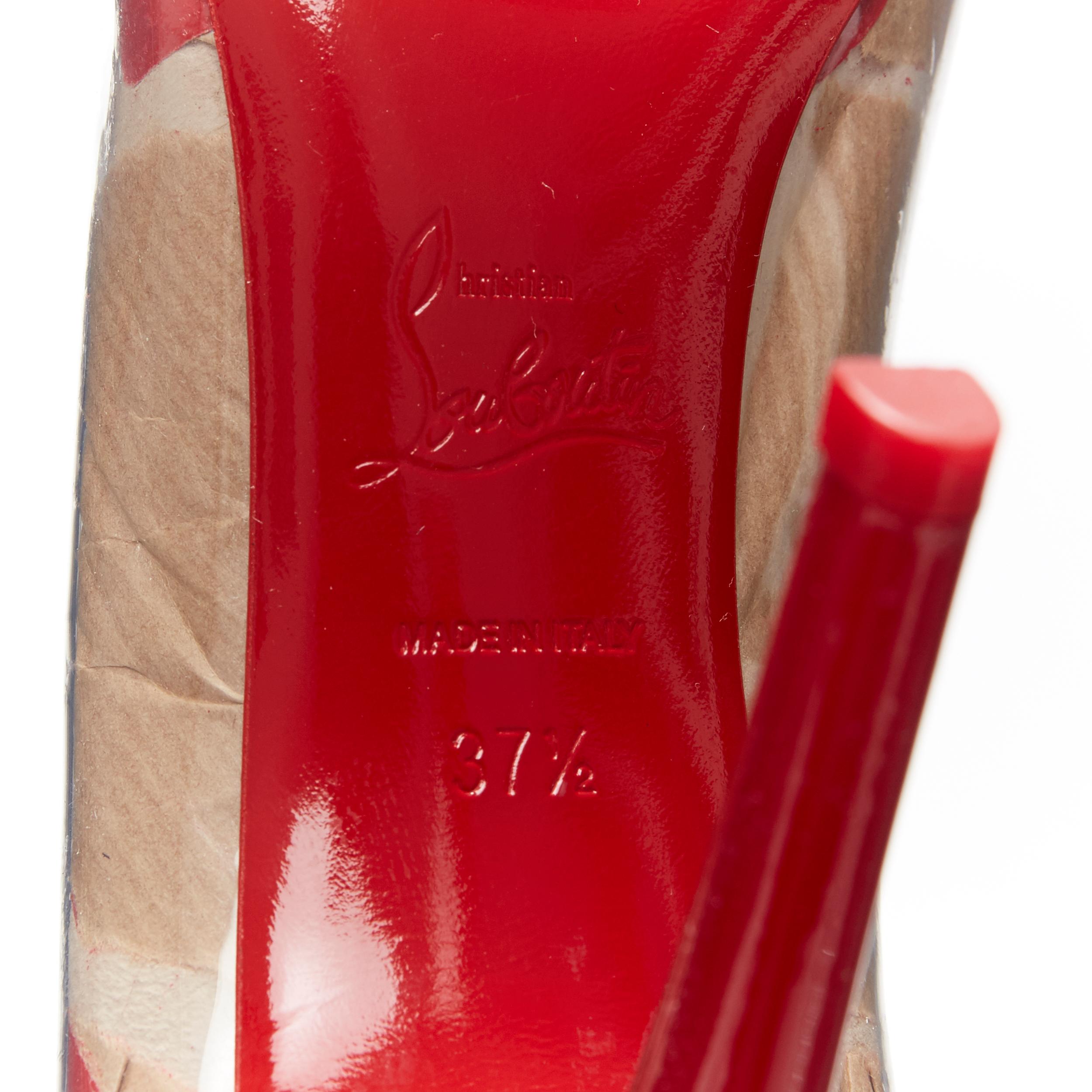 CHRISTIAN LOUBOUTIN Kraft Pigalle Follies 100 PVC laminted paper pump  EU37.5 6