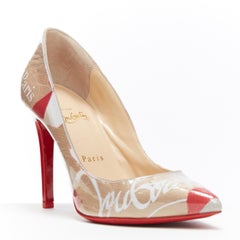 CHRISTIAN LOUBOUTIN Kraft Pigalle Follies 100 PVC laminted paper pump  EU37.5