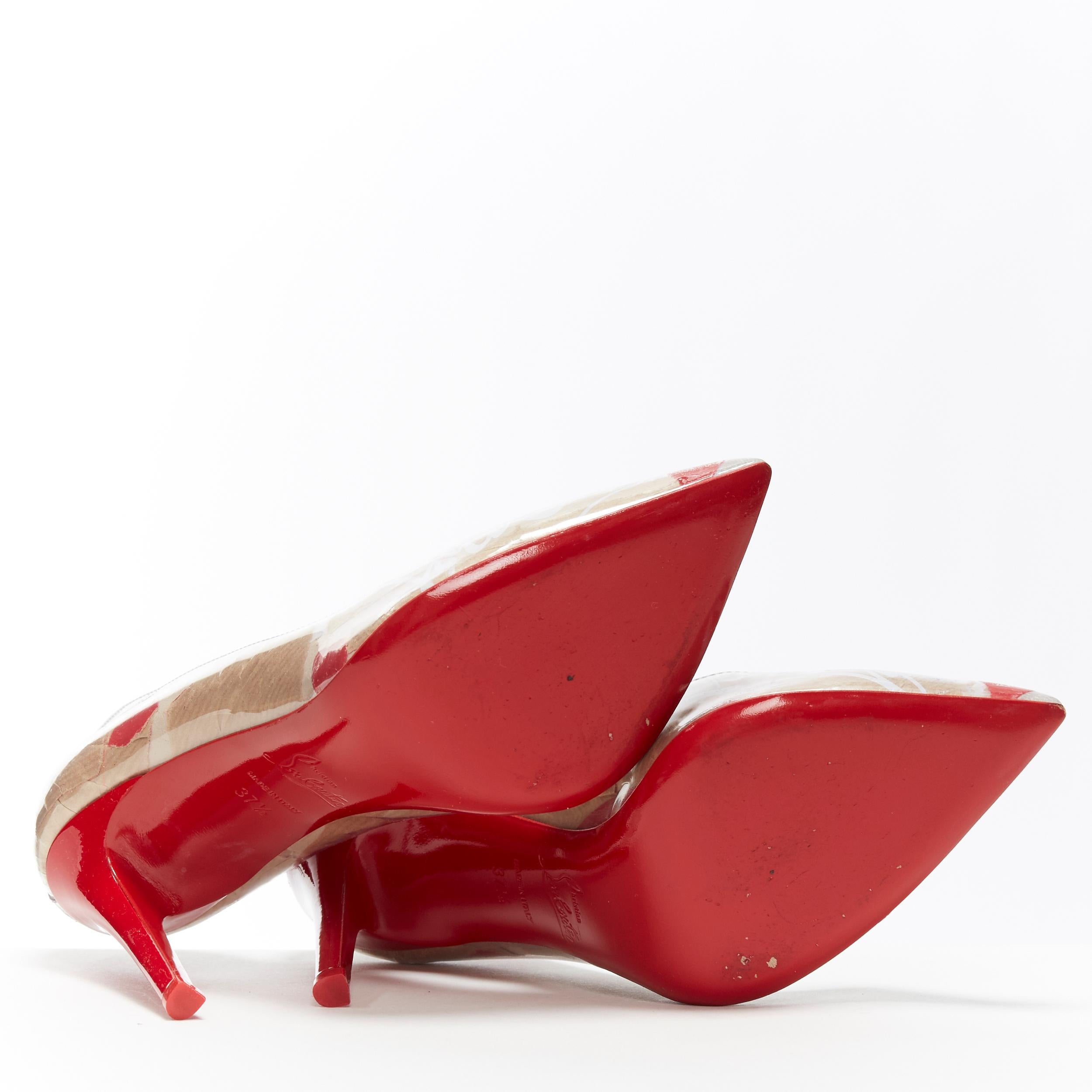 CHRISTIAN LOUBOUTIN Kraft Pigalle Follies 100 PVC laminted paper pump ...