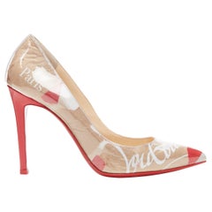 CHRISTIAN LOUBOUTIN Kraft Pigalle Follies 100 PVC laminted paper pump  EU37.5