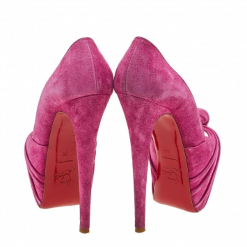 Women's Christian Louboutin Lady Gres 20th Anniversary Collection Peep Toe Pumps Size 36 For Sale
