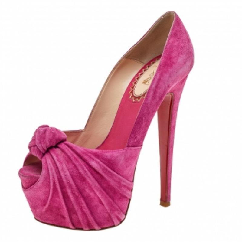 Christian Louboutin Lady Gres 20th Anniversary Collection Peep Toe Pumps Size 36 For Sale 1