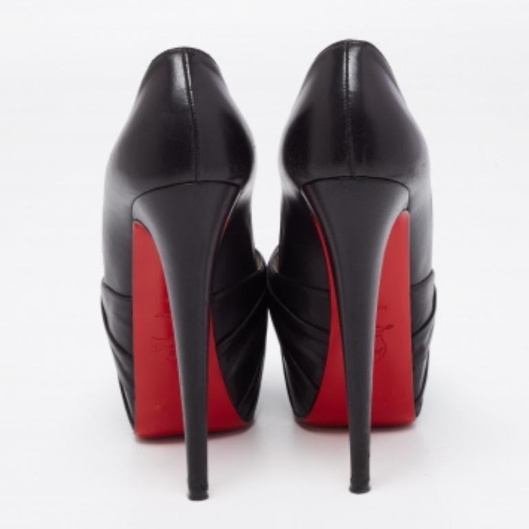 Christian Louboutin Lady Gres Knotted 20th Anniversary Peep-Toe Pumps Size 37 In Good Condition For Sale In Dubai, Al Qouz 2