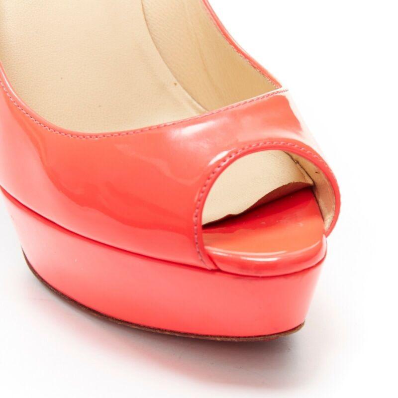 CHRISTIAN LOUBOUTIN Lady Peep 130 fuchsia hot pink platform high heel shoes EU36 For Sale 5