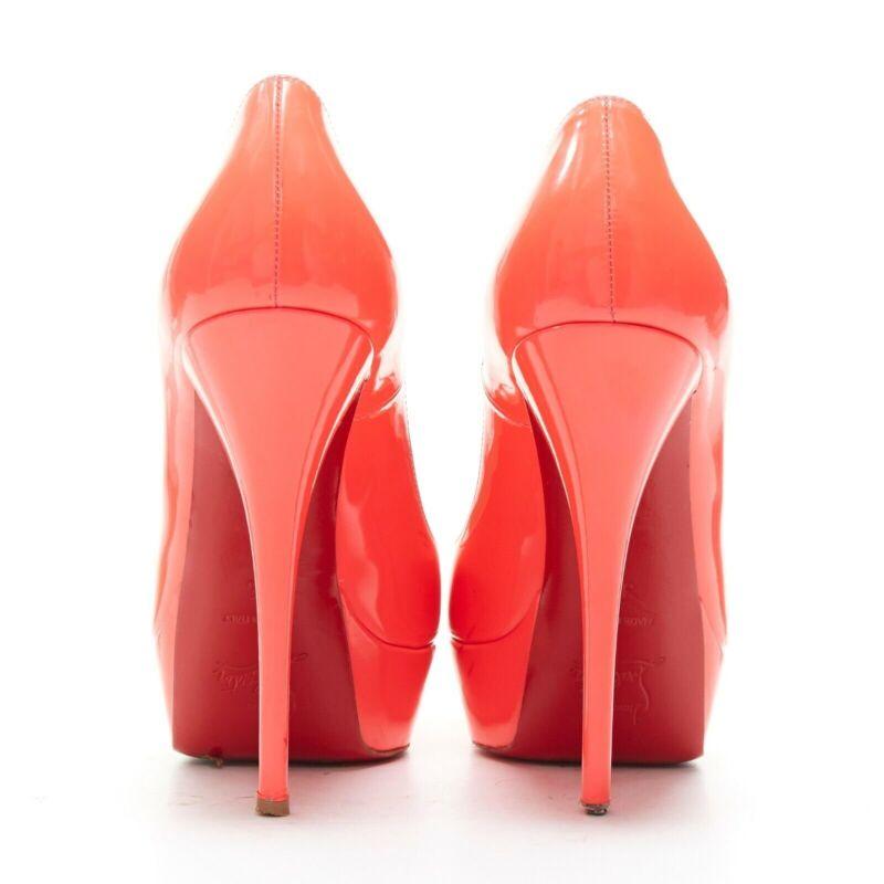 Women's CHRISTIAN LOUBOUTIN Lady Peep 130 fuchsia hot pink platform high heel shoes EU36 For Sale