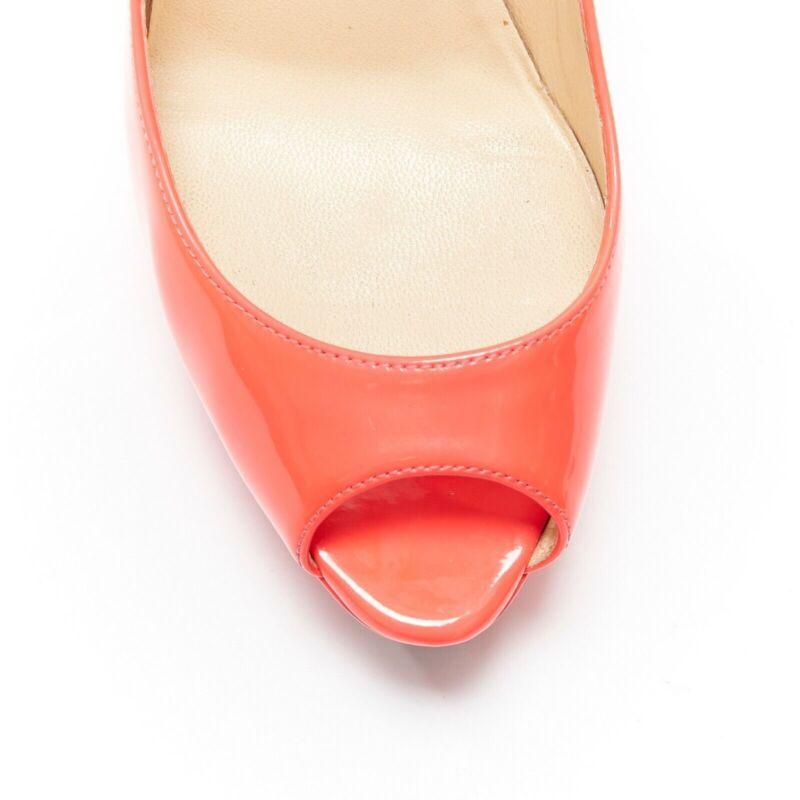 CHRISTIAN LOUBOUTIN Lady Peep 130 fuchsia hot pink platform high heel shoes EU36 For Sale 2