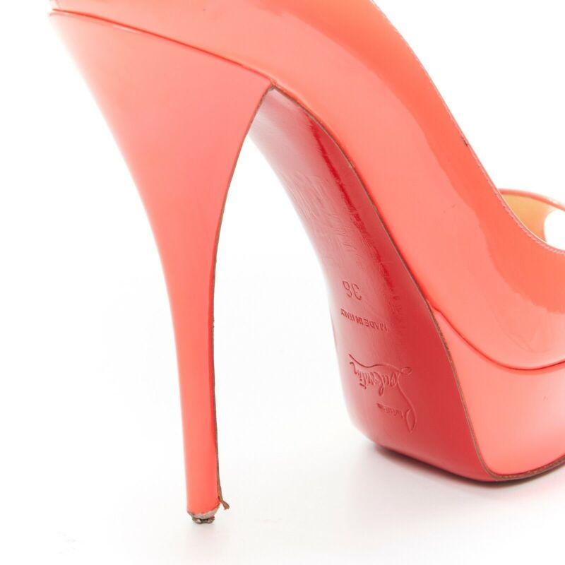 CHRISTIAN LOUBOUTIN Lady Peep 130 fuchsia hot pink platform high heel shoes EU36 For Sale 3