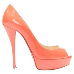 CHRISTIAN LOUBOUTIN Lady Peep 130 fuchsia hot pink platform high heel shoes EU36