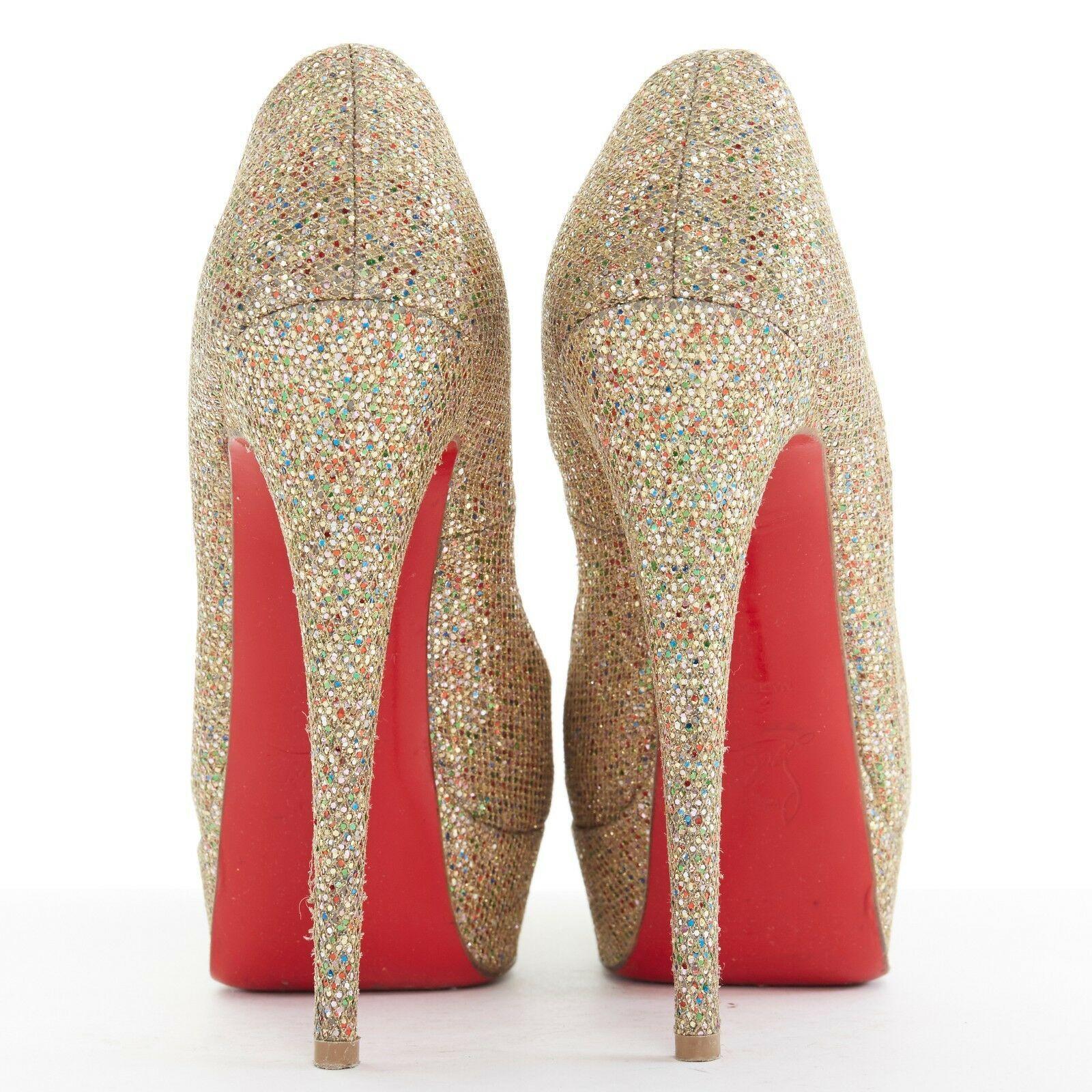 gold glitter louboutin heels