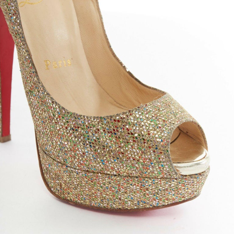 louboutin peep toe wedge