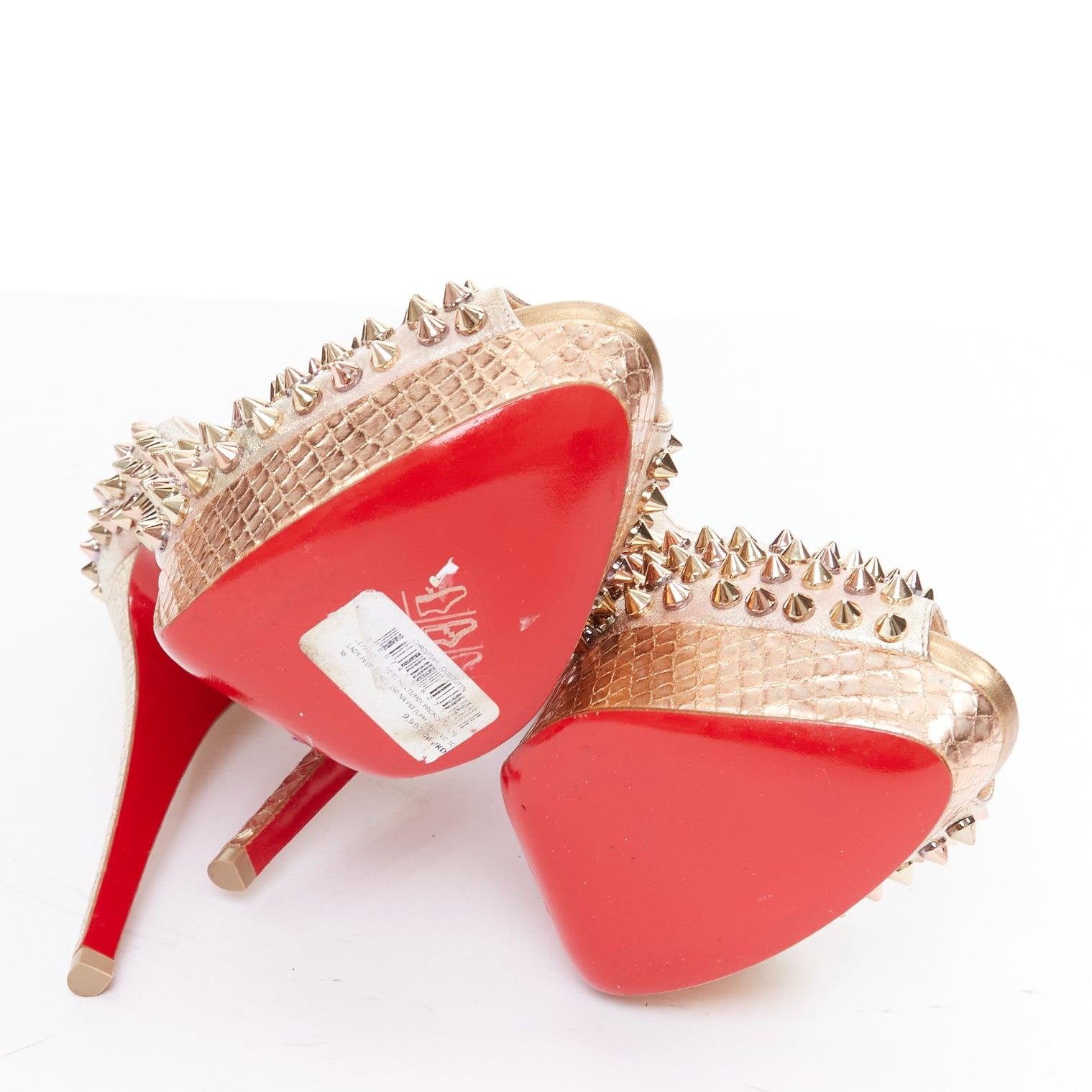 CHRISTIAN LOUBOUTIN Lady Peep 150 zapato peep toe de plataforma con tachuelas metálicas EU38 en venta 6