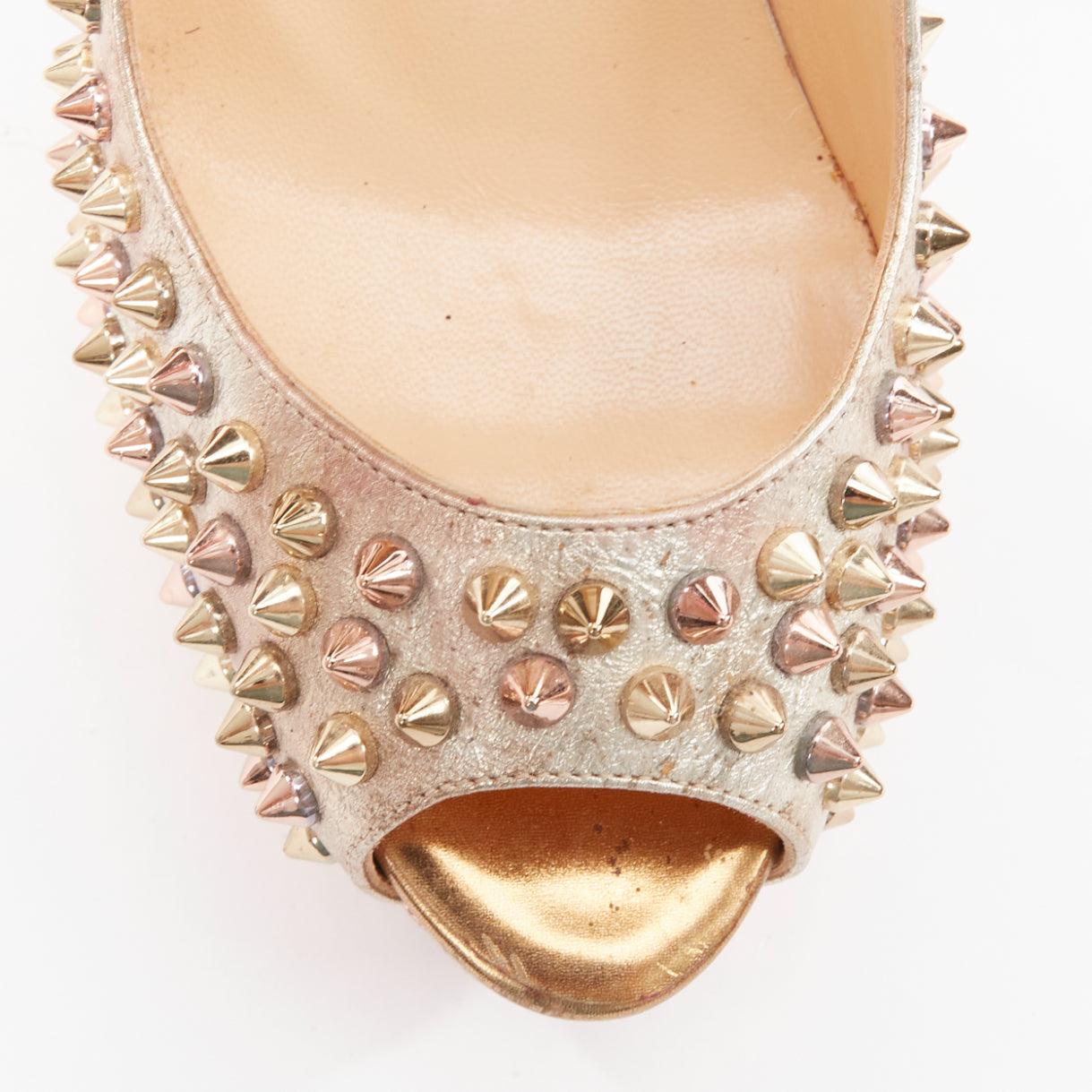 CHRISTIAN LOUBOUTIN Lady Peep 150 zapato peep toe de plataforma con tachuelas metálicas EU38 en venta 1