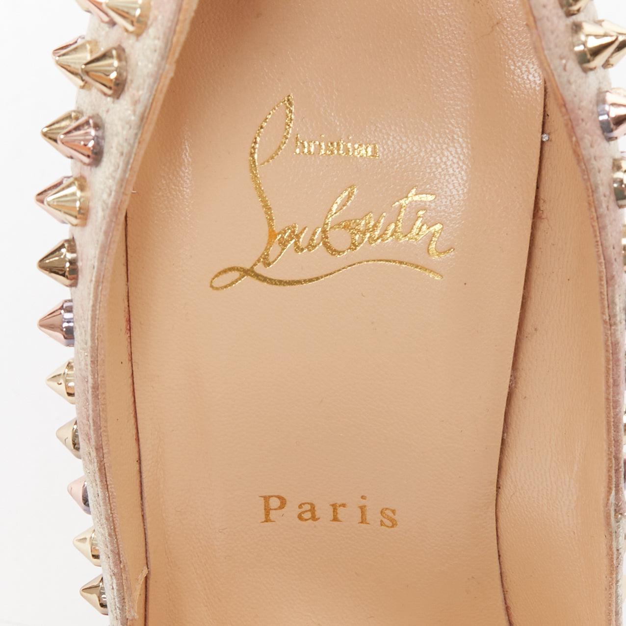 CHRISTIAN LOUBOUTIN Lady Peep 150 zapato peep toe de plataforma con tachuelas metálicas EU38 en venta 4