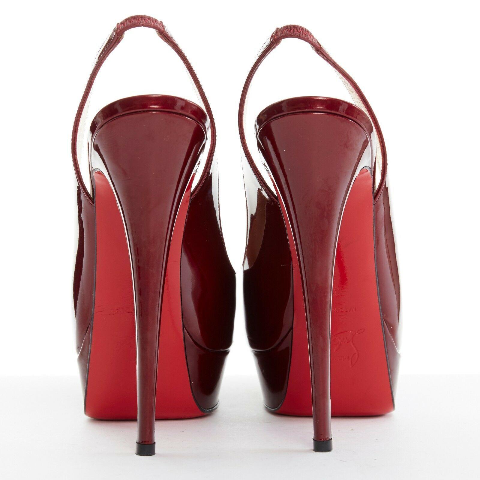 dark red platform heels