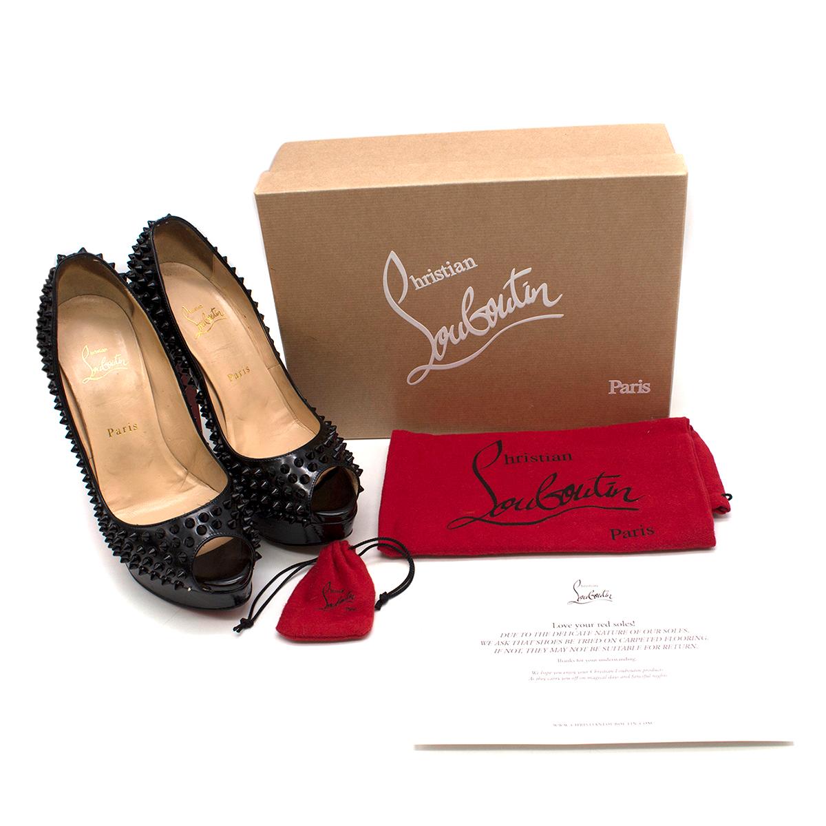 Christian Louboutin Lady Peep Spikes 145mm leather pumps US 8.5 4