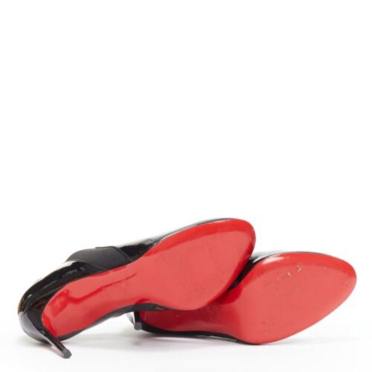 CHRISTIAN LOUBOUTIN Lastoto 80 black patent leather bootie heels EU37 For Sale 6