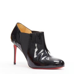 CHRISTIAN LOUBOUTIN Lastoto 80 black patent leather bootie heels EU37