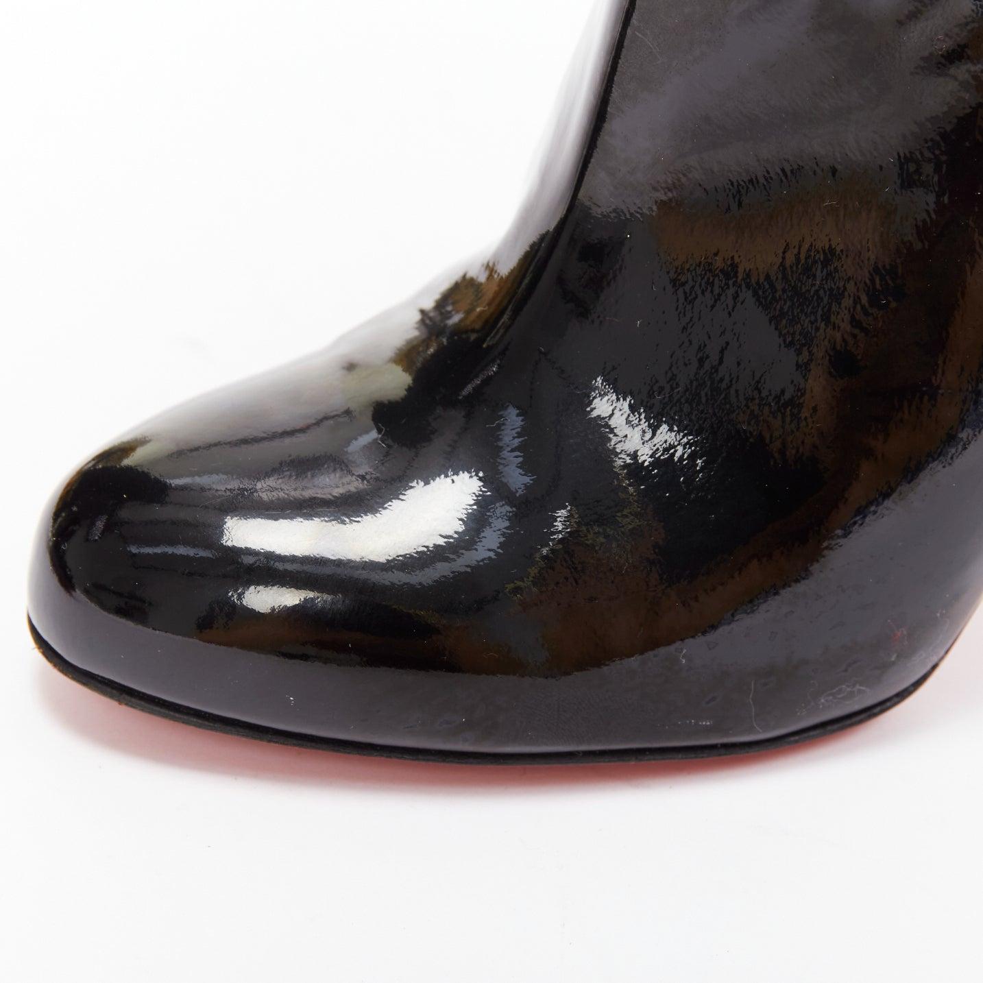 CHRISTIAN LOUBOUTIN Lastoto 80 black patent leather bootie heels EU37 For Sale 3