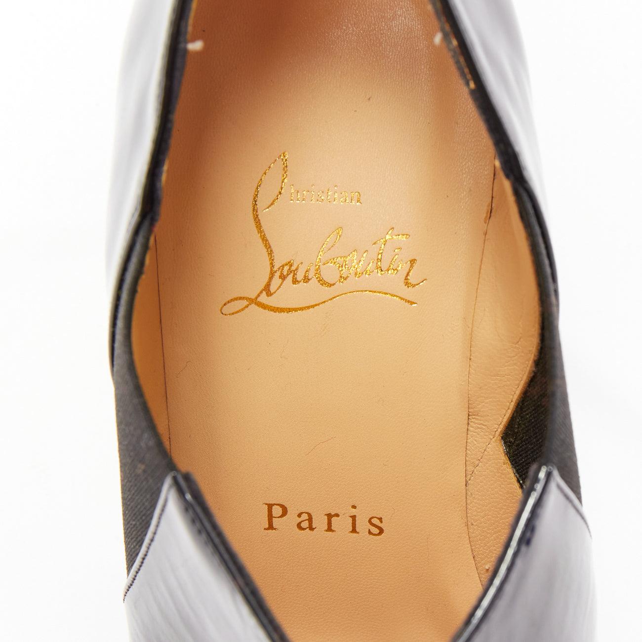 CHRISTIAN LOUBOUTIN Lastoto 80 black patent leather bootie heels EU37 For Sale 5