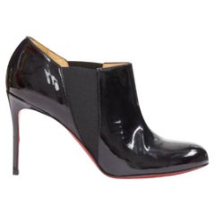 CHRISTIAN LOUBOUTIN Lastoto 80 black patent leather bootie heels EU37