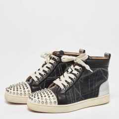 Christian Louboutin Leather and Mesh Louis Spikes Orlato Sneakers Size 37.5