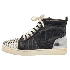 Christian Louboutin Leder und Mesh Louis Spikes Orlato Turnschuhe aus Leder Größe 37,5