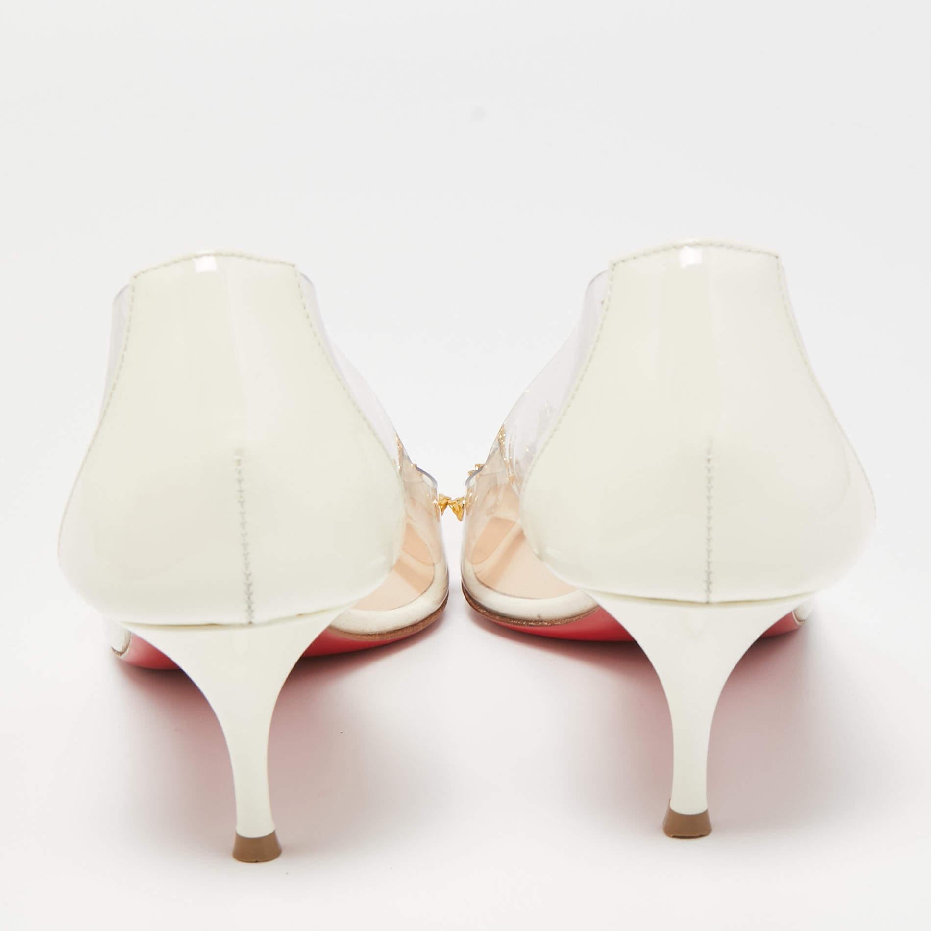 Christian Louboutin Leather And PVC Collaclou Spiked Pointed Toe