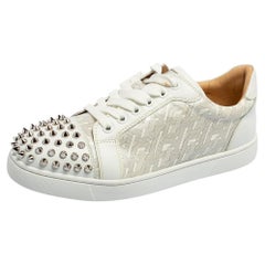 Christian Louboutin Leather and PVC Louis Spikes Low-Top Sneakers Size 36.5