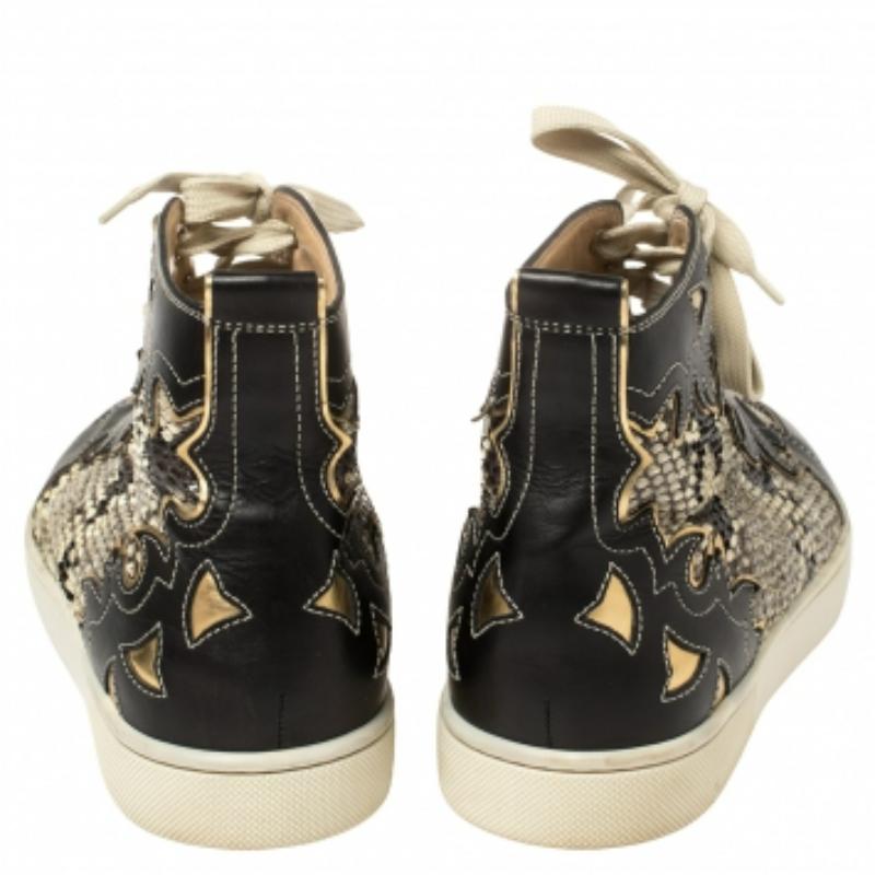 Nero Christian Louboutin - Sneakers alte in pelle e pitone Rantus Orlato - Taglia 41 in vendita