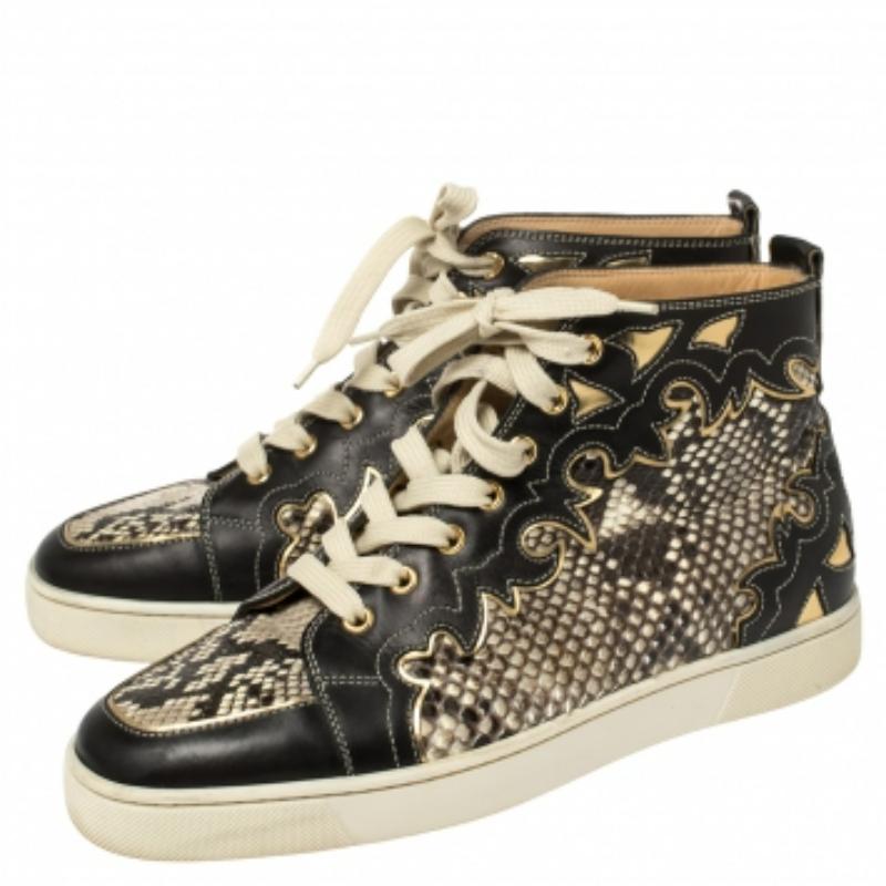 Christian Louboutin - Sneakers alte in pelle e pitone Rantus Orlato - Taglia 41 In condizioni buone in vendita a Dubai, Al Qouz 2