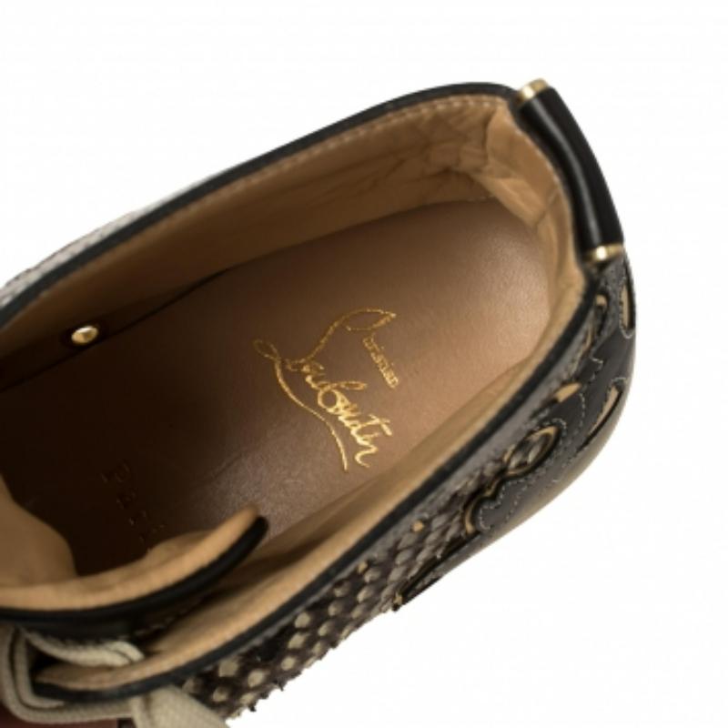 Uomo Christian Louboutin - Sneakers alte in pelle e pitone Rantus Orlato - Taglia 41 in vendita