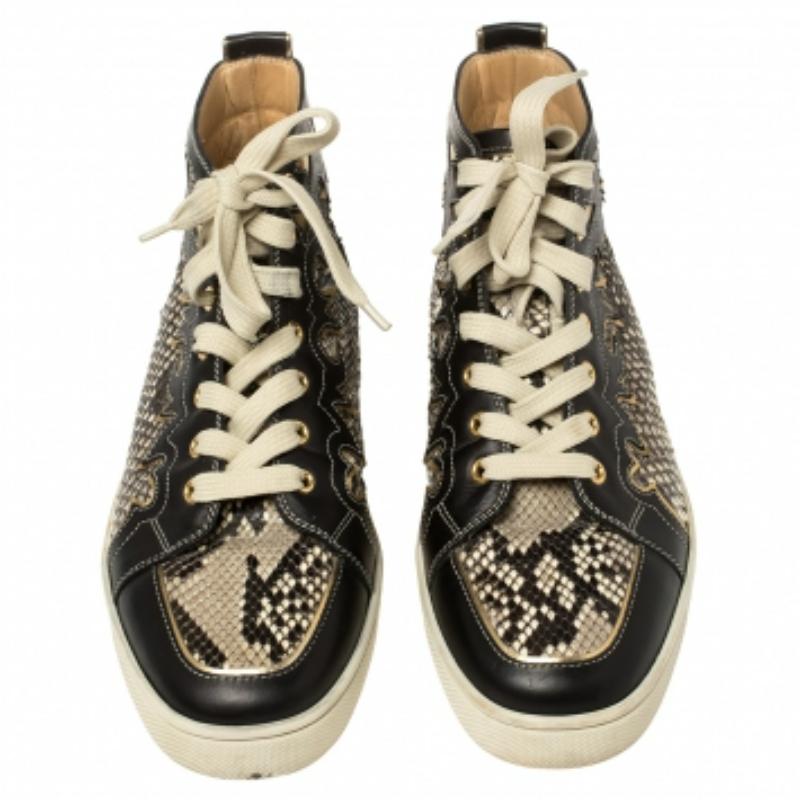 Christian Louboutin - Sneakers alte in pelle e pitone Rantus Orlato - Taglia 41 in vendita 2