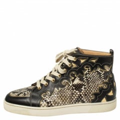 Christian Louboutin Leather And Python Rantus Orlato High Top Sneakers Size 41