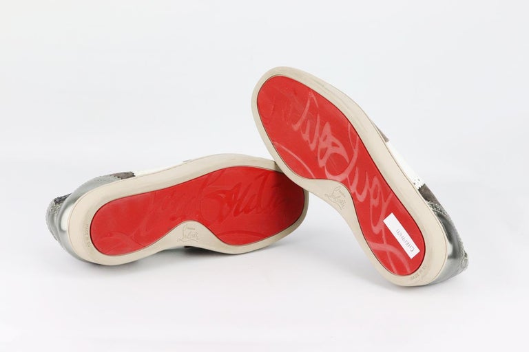 Christian Louboutin Leather And Suede Sneakers EU 44 UK 10 US 11 For Sale  at 1stDibs