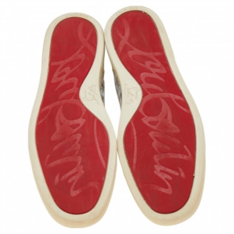 Christian Louboutin Leather and Tartan Louis Flat High Top Sneakers Size 40 im Angebot 3