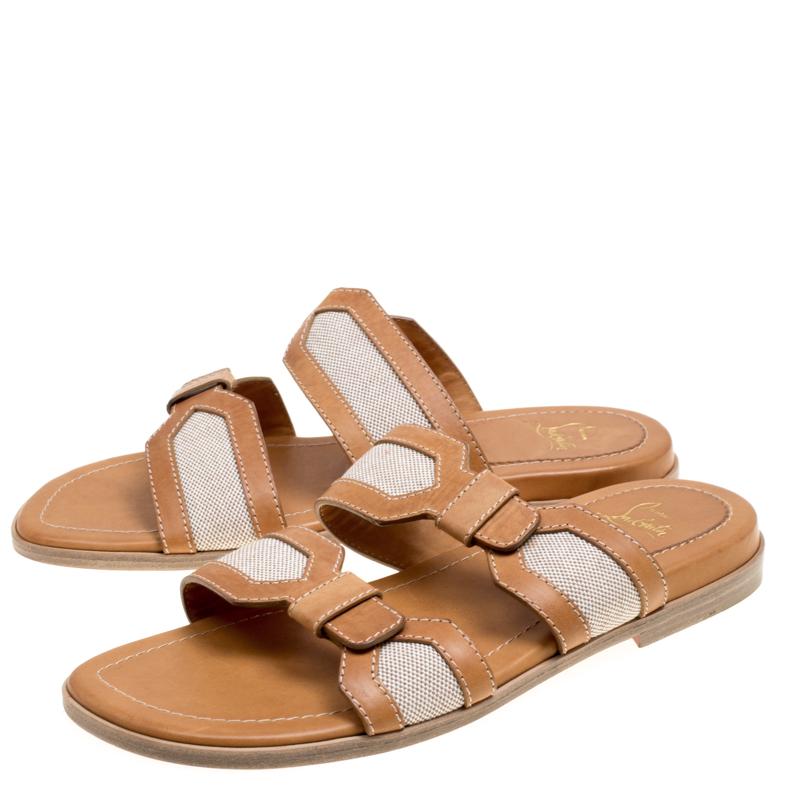cotton flat sandals