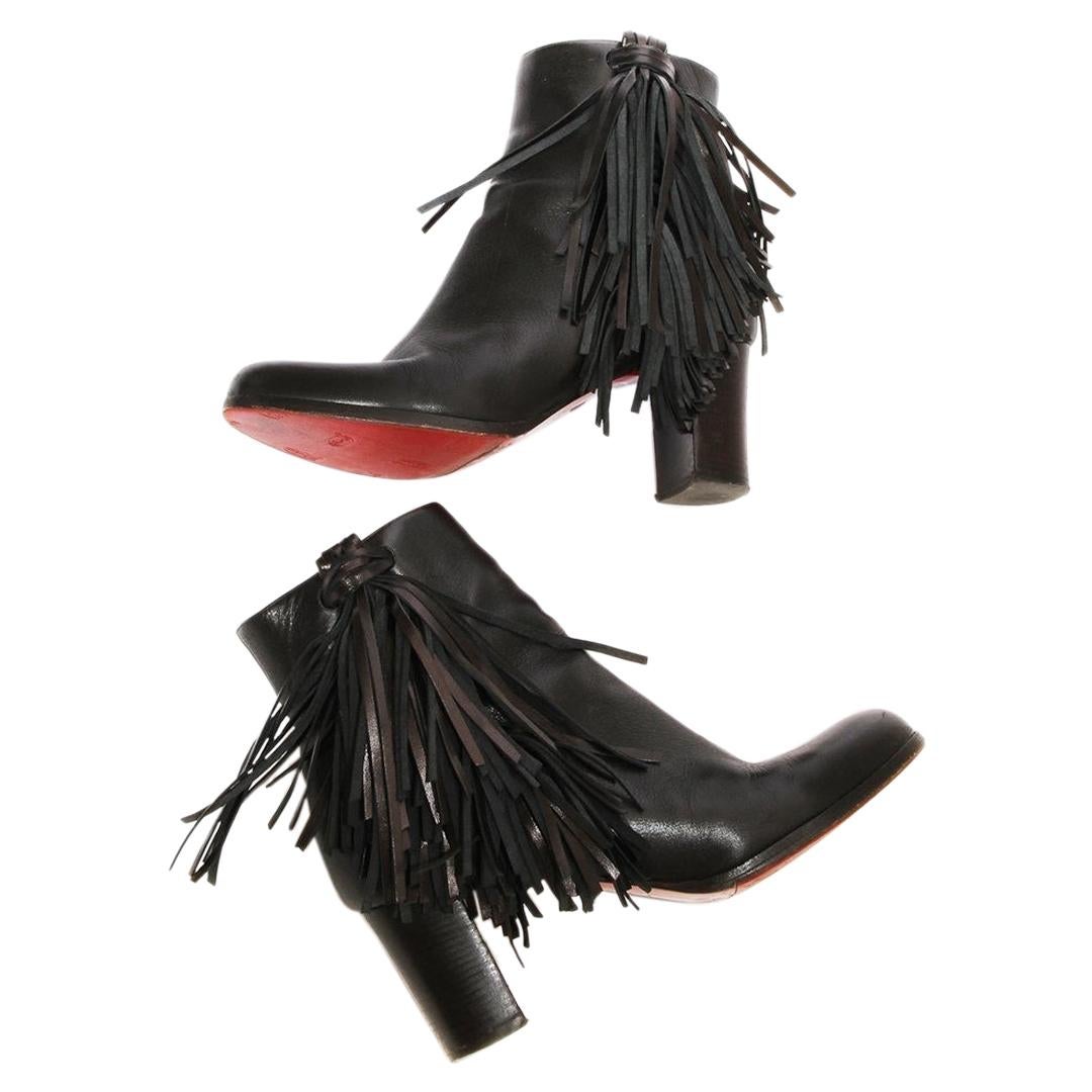 Christian louboutin fringe boots hotsell